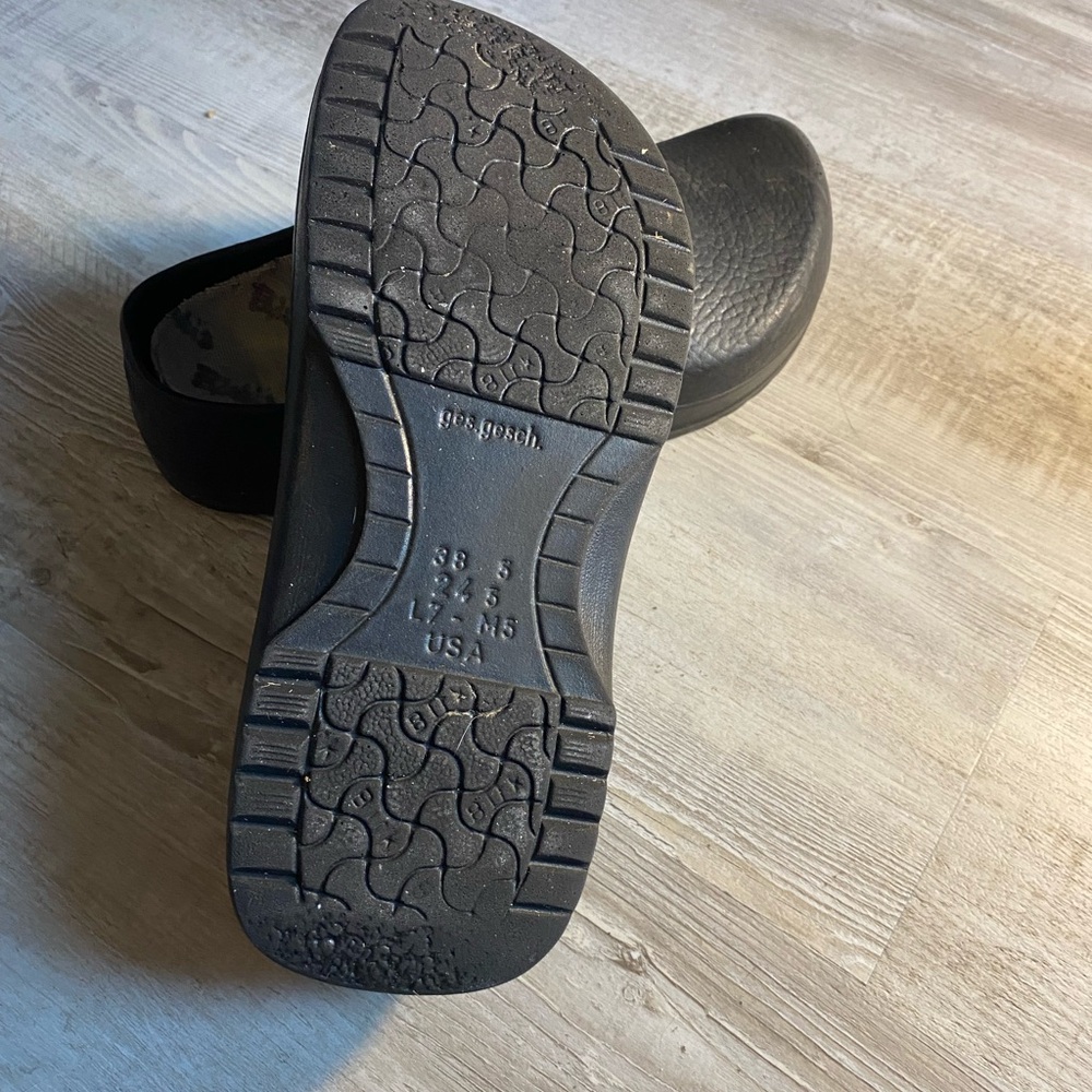 Birkenstocks Black Rubber Clogs with Removable Cork Insole size 38 - Picture 3 of 3